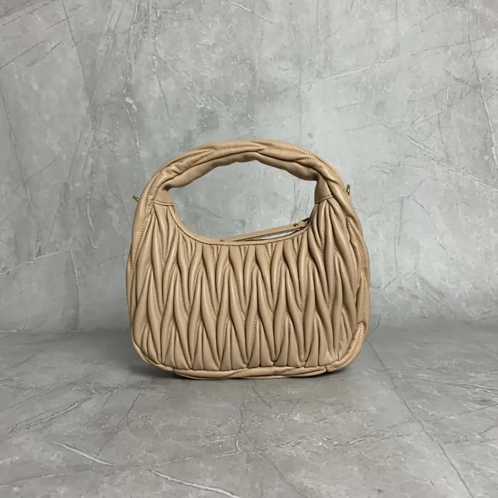 Miu Miu Wander Matelassé Nappa Leather Hobo Bag for Women in Brown Miu Miu Wander Matelassé Nappa Leather Hobo Bag for Women in Brown