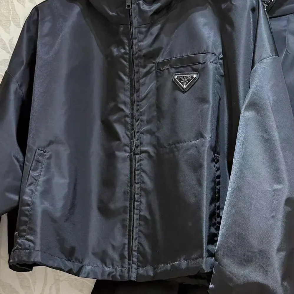 Prada Re-Nylon Cropped Jacket for Women in Black