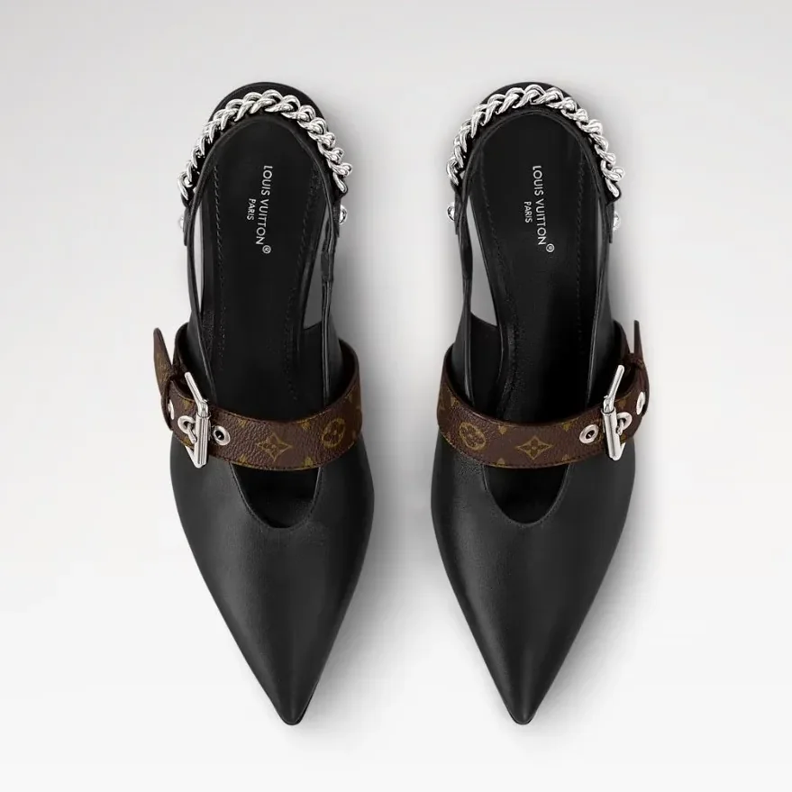 Louis Vuitton LV Vibe Slingback Pump Black 1AHL47 Louis Vuitton LV Vibe Slingback Pump Black 1AHL47