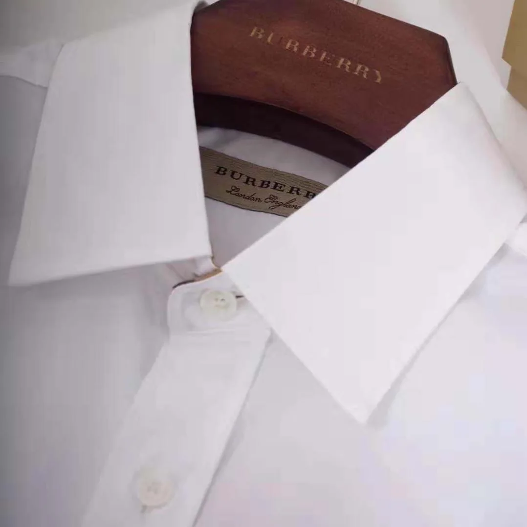 Burberry Stretch Cotton Poplin Shirt for Men in White