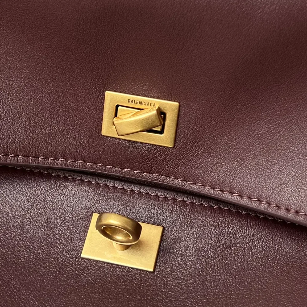 Balenciaga Rodeo Handbag Large In Dark Burgundy Smooth Calfskin Aged for Women in Gold Hardware Balenciaga Rodeo Handbag Large In Dark Burgundy Smooth Calfskin Aged for Women in Gold Hardware