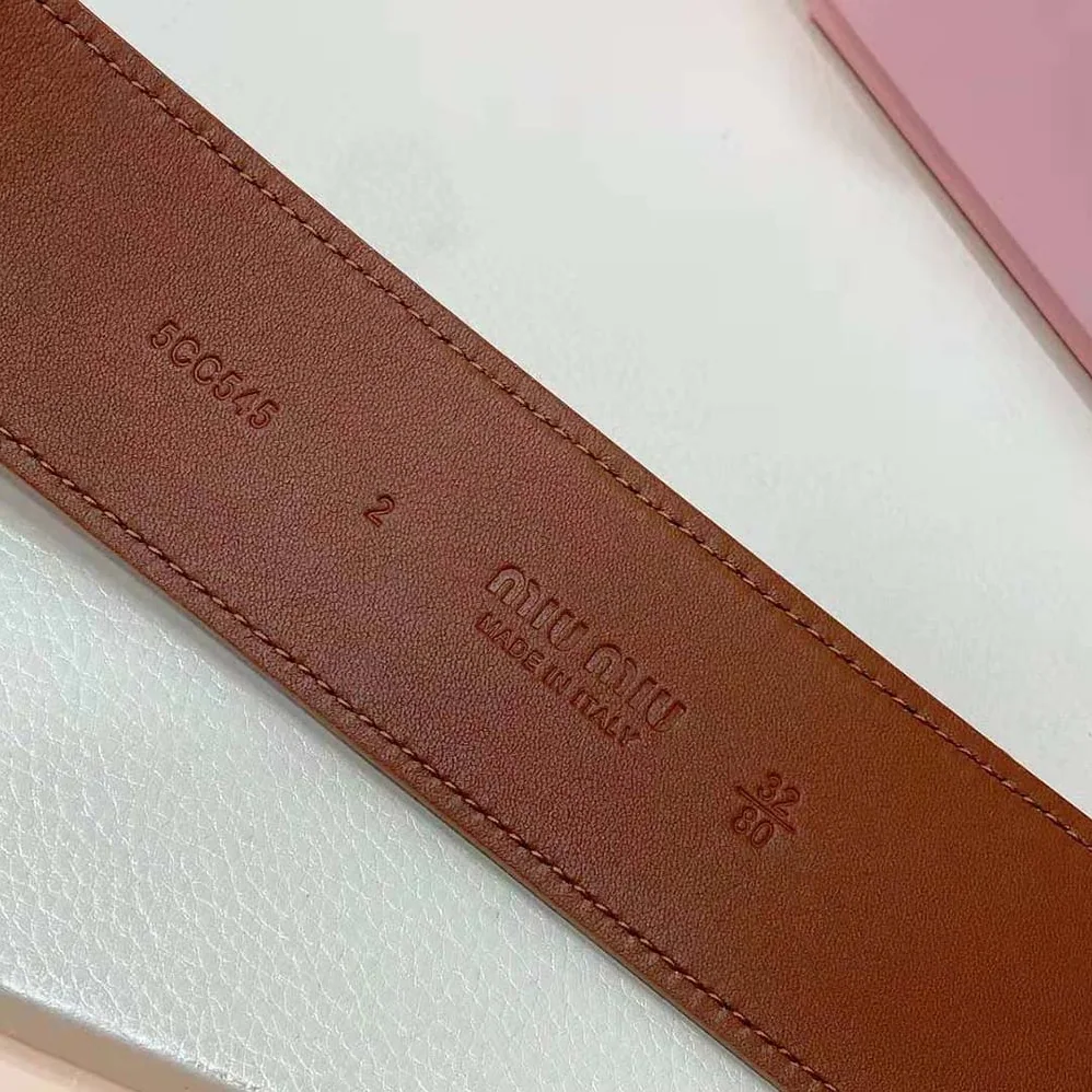 Miu Miu Suede Belt-Brown 5CC589_054_F0401 for Women Miu Miu Suede Belt-Brown 5CC589_054_F0401 for Women
