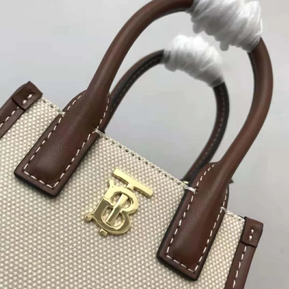Burberry Micro Monogram Motif Canvas and Leather Tote for Women