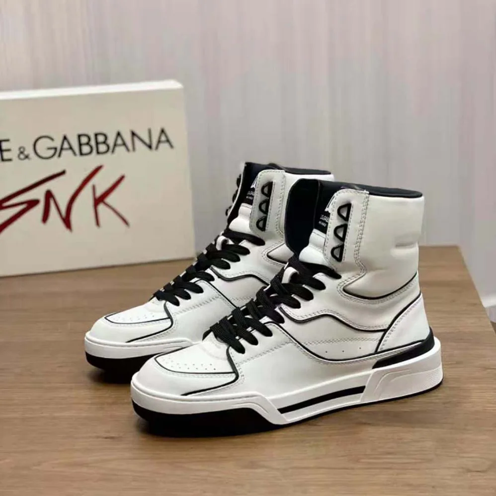 Dolce Gabbana D&G Calfskin Nappa New Roma Mid-Top Sneakers for Unisex in White Dolce Gabbana D&G Calfskin Nappa New Roma Mid-Top Sneakers for Unisex in White