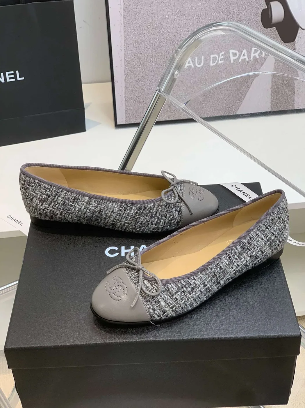 Chanel Ballet Flats Grey Chanel Ballet Flats Grey