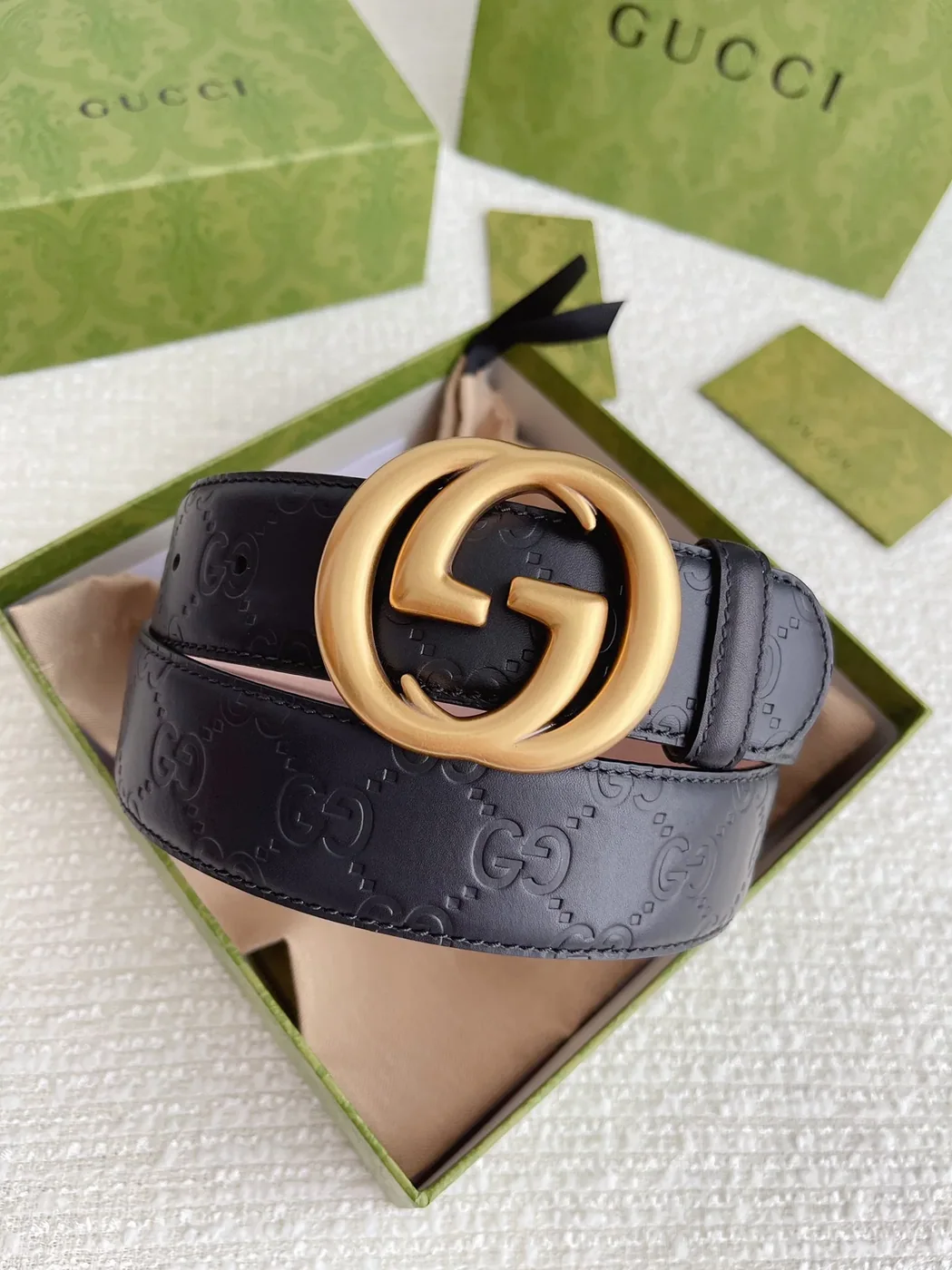 Gucci GG Marmont Embossed Monogram Belt Black Gucci GG Marmont Embossed Monogram Belt Black