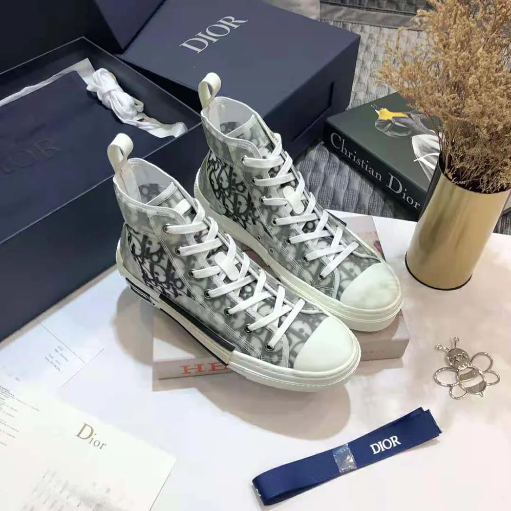Dior B23 High-Top Sneaker White and Black Dior Oblique Canvas for Men