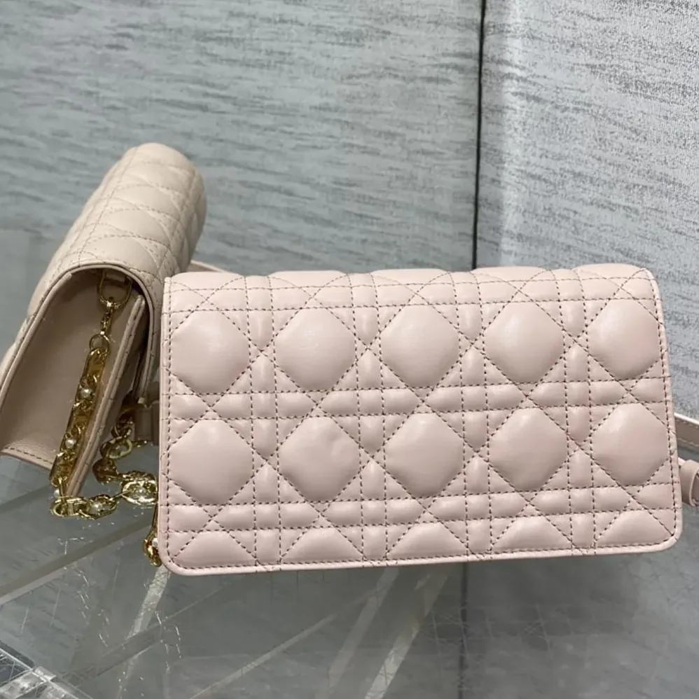Dior Jolie Mini Bag Powder Pink Cannage Lambskin for Women Dior Jolie Mini Bag Powder Pink Cannage Lambskin for Women