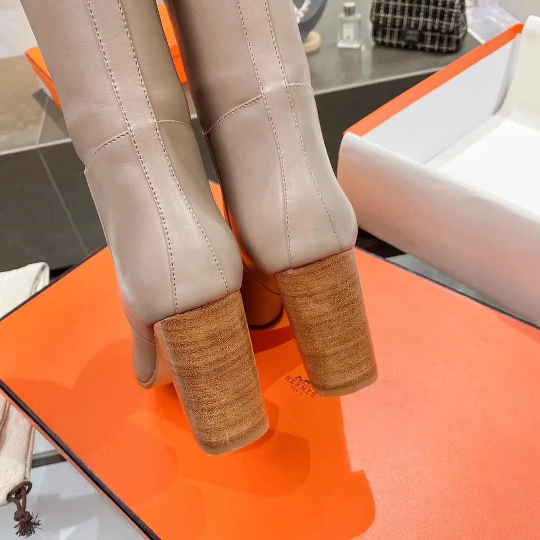 Hermes High Heel Boots Beige / Hermes High Heel Boots Beige /