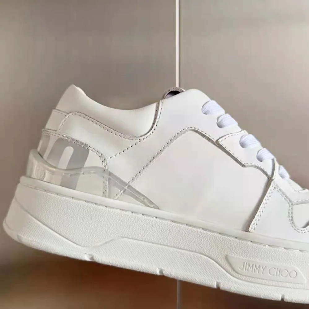 Jimmy Choo Florent/F White and Peacock Mix Leather Trainers for Women