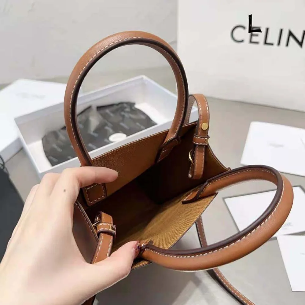 Celine Mini Vertical Cabas Celine in Textile with Celine All for Women in Over Print