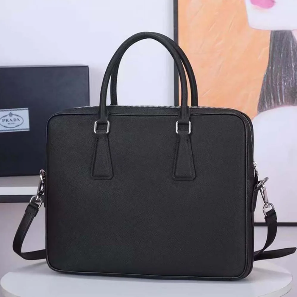 Prada Saffiano Leather Black Briefcase Bag for Men Prada Saffiano Leather Black Briefcase Bag for Men