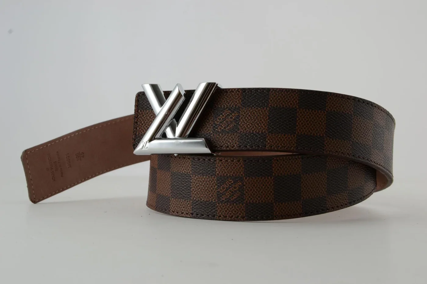 Brown Damier New SiAmazinger Buckle Leather Belt