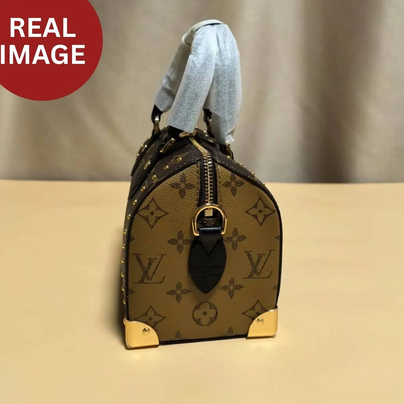 Louis Vuitton Speedy Trunk 20 Top Handle Bag in Monogram Canvas Gold Hardware Louis Vuitton Speedy Trunk 20 Top Handle Bag in Monogram Canvas Gold Hardware