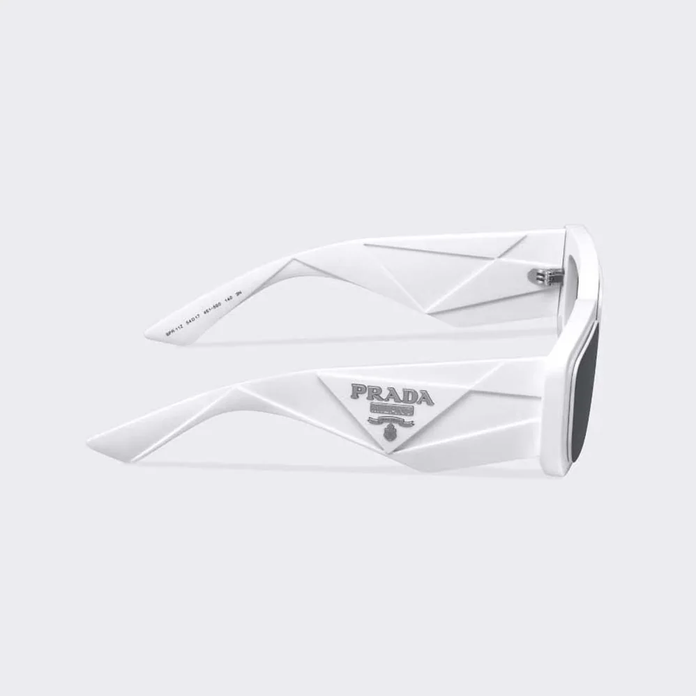 Prada Symbole Sunglasses with Traditional Prada Triangle Logo for Women in White Prada Symbole Sunglasses with Traditional Prada Triangle Logo for Women in White