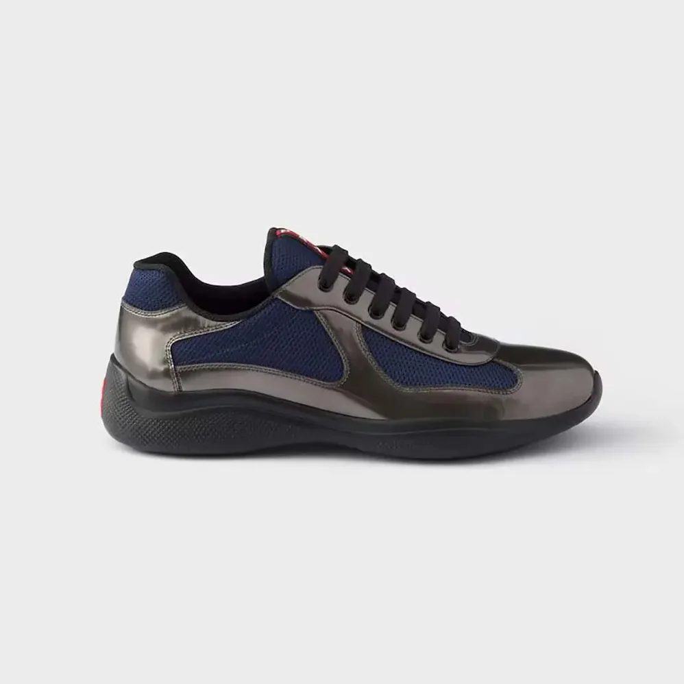 Prada Patent Leather And Technical Fabric Prada America'S Cup Sneakers for Unisex in Navy Prada Patent Leather And Technical Fabric Prada America'S Cup Sneakers for Unisex in Navy