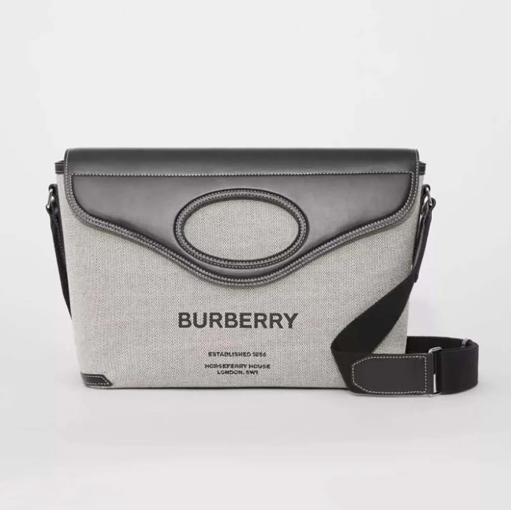 Burberry Horseferry Print Canvas Pocket Messenger Bag for Men