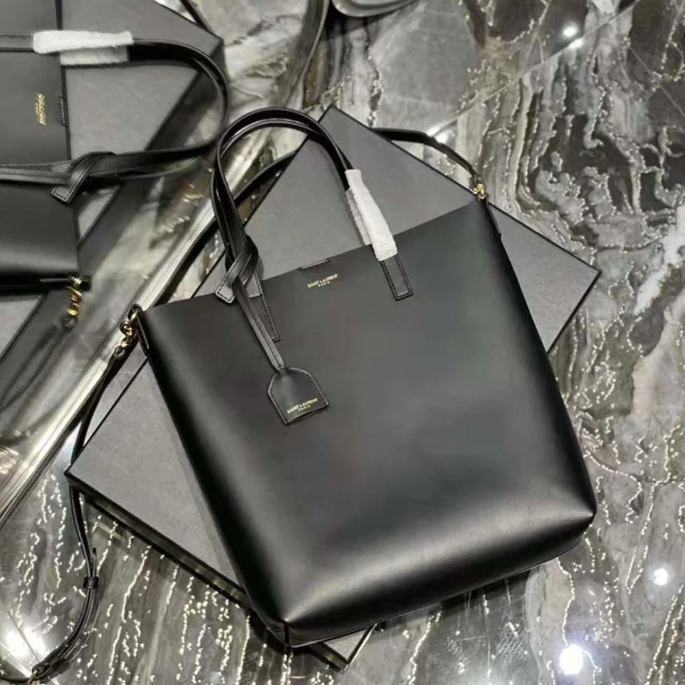 Saint Laurent YSL Shopping Saint Laurent Toy in Supple Leather for Women in Black Saint Laurent YSL Shopping Saint Laurent Toy in Supple Leather for Women in Black