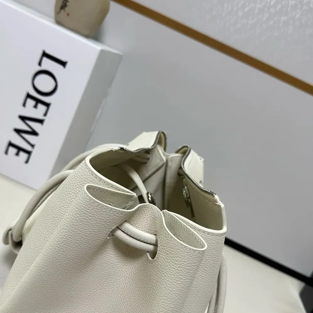 Loewe Small Madrid Bag in Supple Grained Calfskin for Women in White Loewe Small Madrid Bag in Supple Grained Calfskin for Women in White