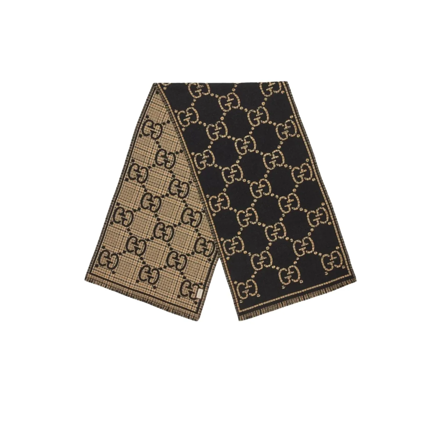 Gucci Check GG Scarf Black And Beige / Gucci Check GG Scarf Black And Beige /