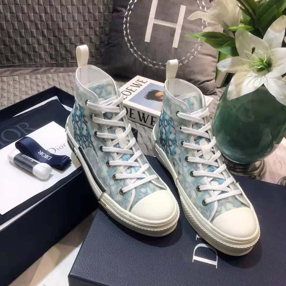 Dior B23 High-Top Sneaker Blue Dior Oblique Pixel Canvas for Men