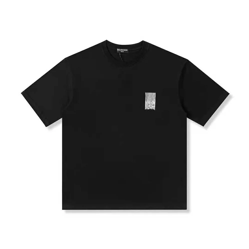 Balenciaga Barcode Wide Fit T-Shirt in Black and White Vintage Jersey for Women Balenciaga Barcode Wide Fit T-Shirt in Black and White Vintage Jersey for Women