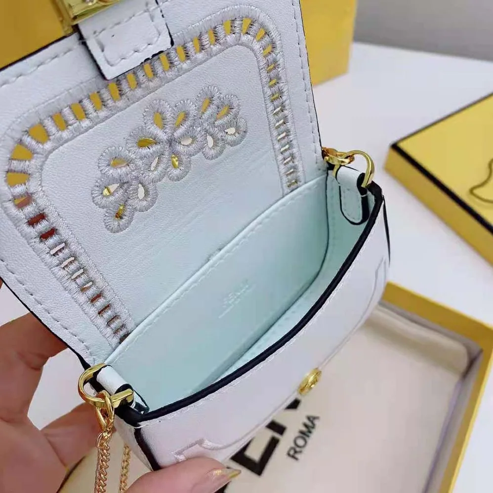 Fendi Nano Baguette Charm White Leather for Women Fendi Nano Baguette Charm White Leather for Women