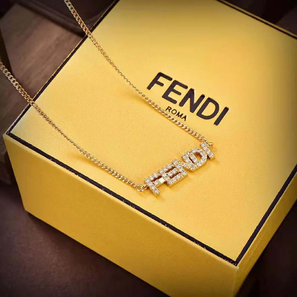 Fendi Signature Necklace Gold for Women in colored Fendi Signature Necklace Gold for Women in colored