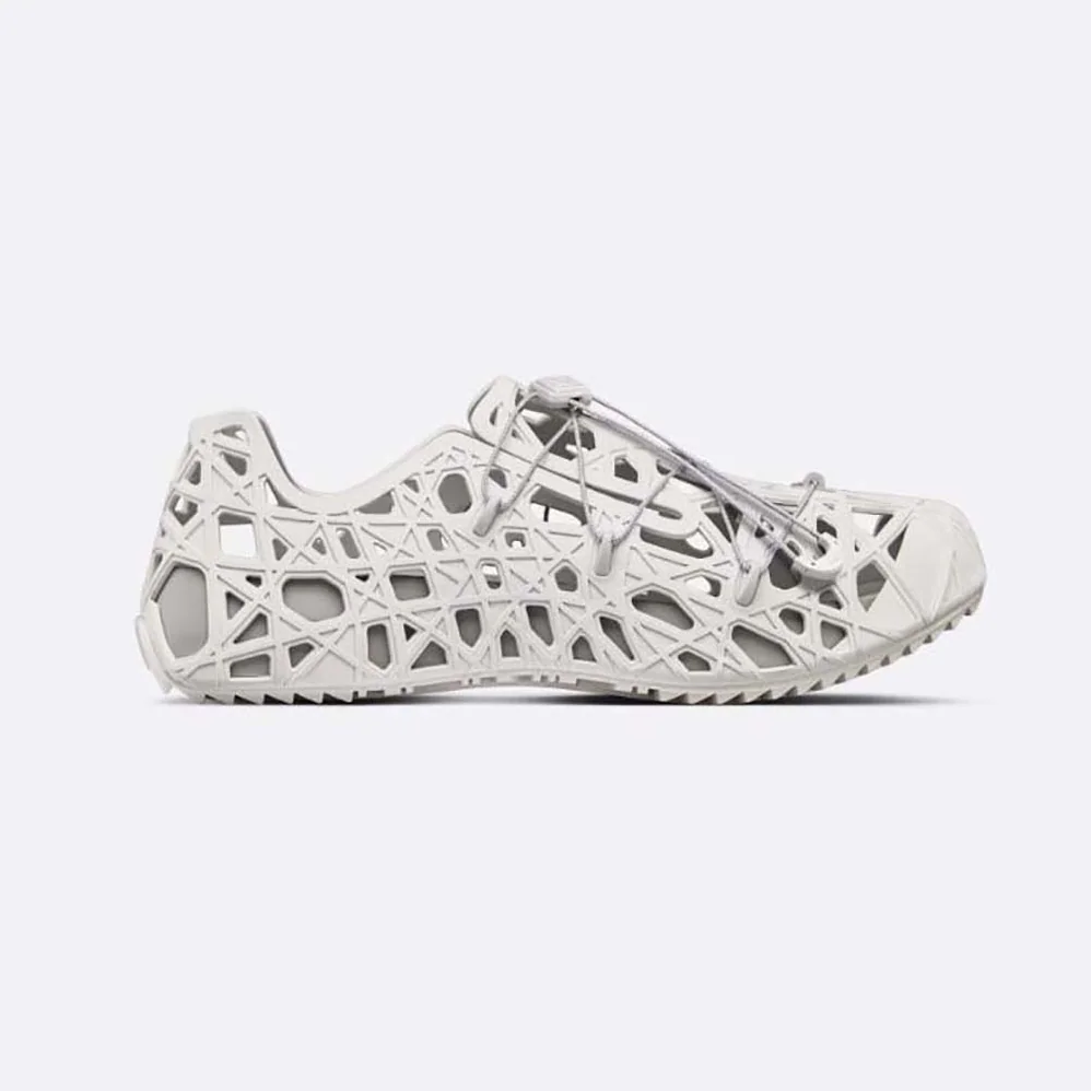 Dior Warp Sandal Anthracite White Cosmo Rubber with Warped Cannage Motif for Men