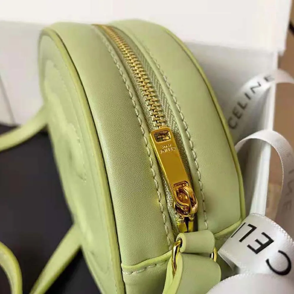 Celine Crossbody Oval Purse Cuir Triomphe in Smooth Calfskin for Women in Lime
