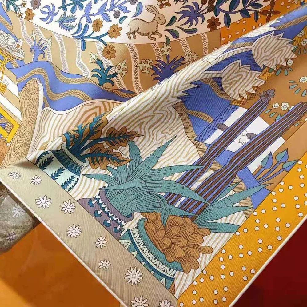 Hermes Le Premier Chant Scarf 90 in Silk Twill with Hand-Rolled Edges for Women in Yellow Hermes Le Premier Chant Scarf 90 in Silk Twill with Hand-Rolled Edges for Women in Yellow