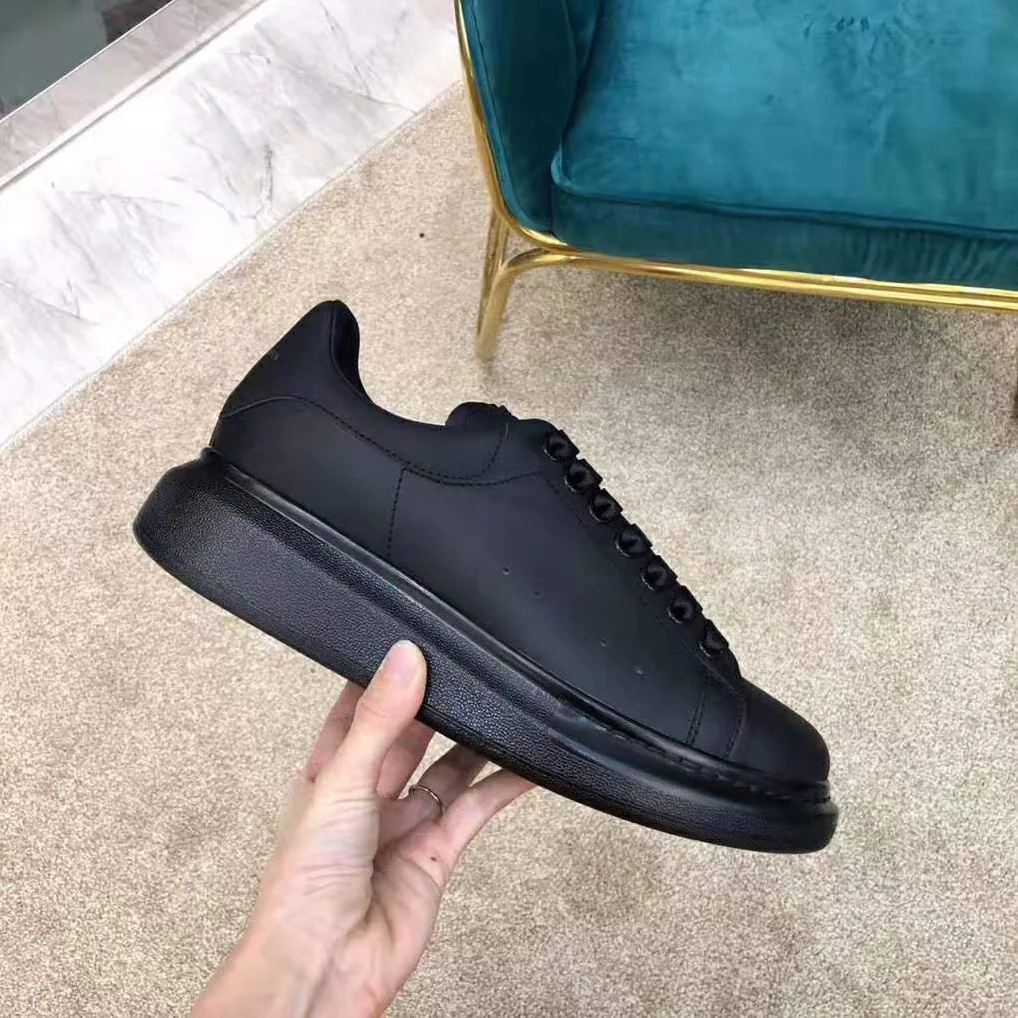 Alexander Mcqueen Shoes Oversized Sneaker Black Smooth Calf Leather Sneaker for Men