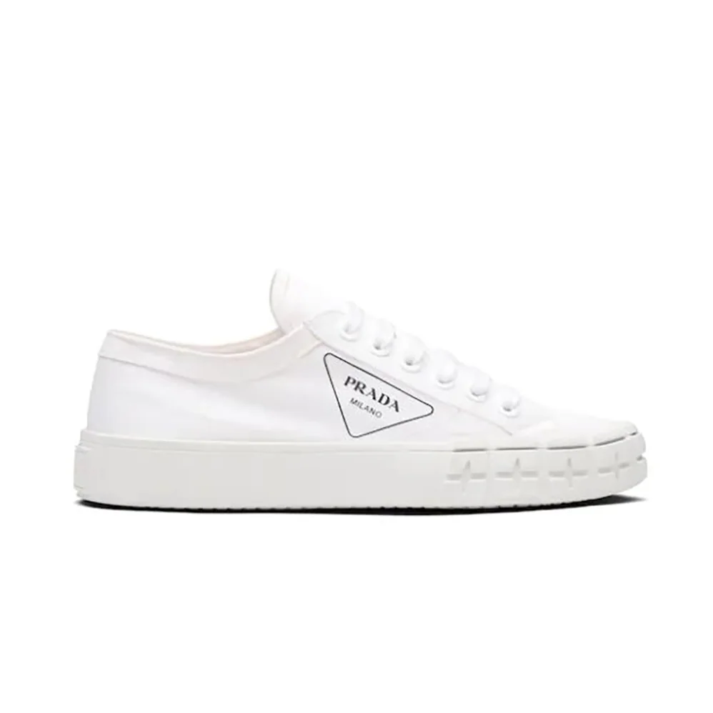 Prada Gabardine Fabric Sneakers for Women in White