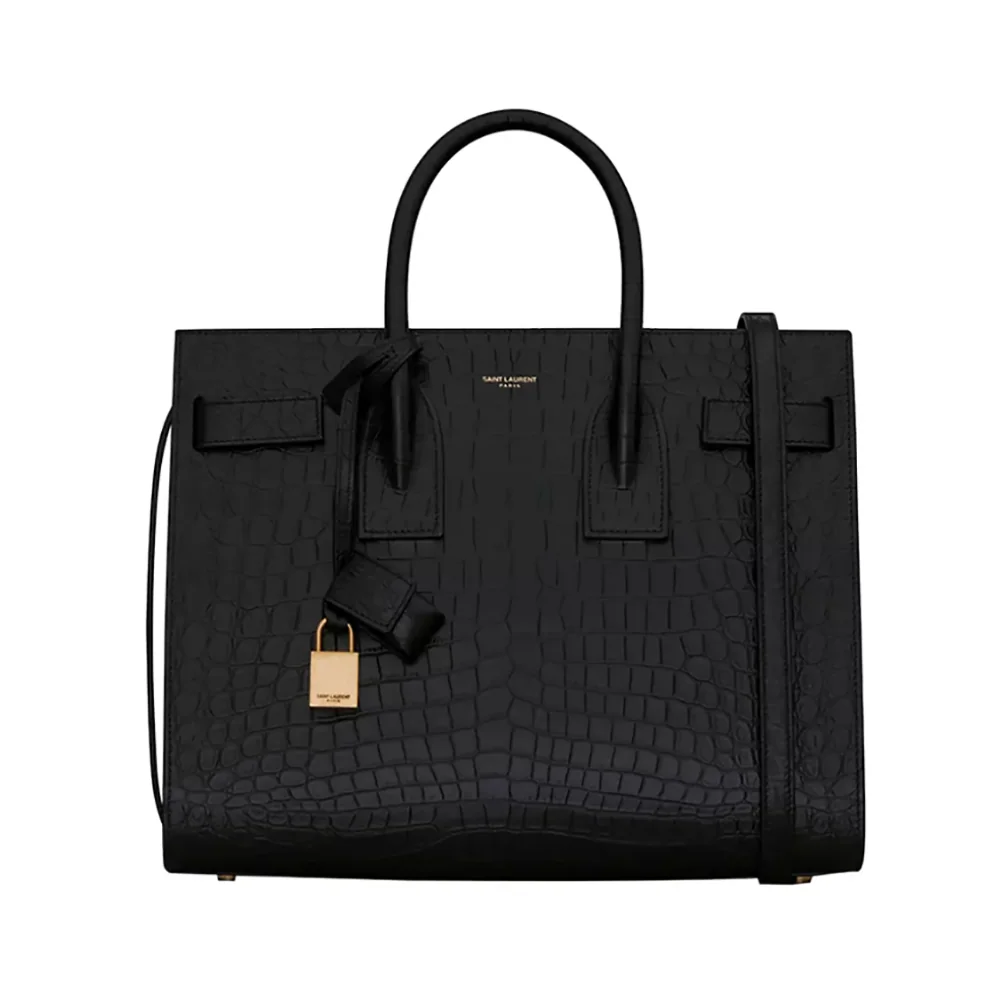 Saint Laurent YSL Sac De Jour Small in Matte Embossed Crocodile Leather for Women