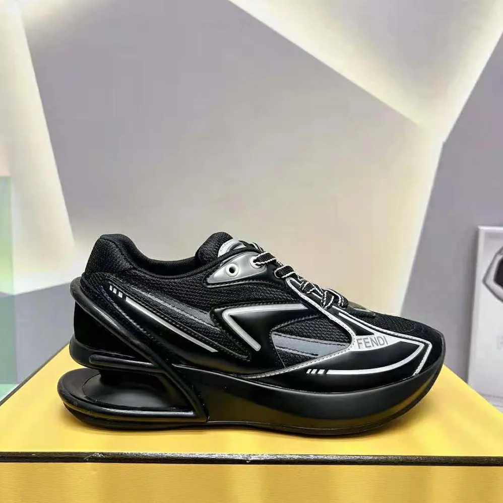 Fendi First 1 Black Fabric Running Shoes for Women