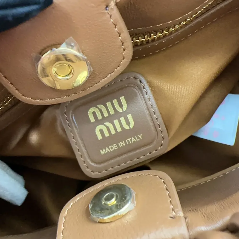Miu Miu Joie Nappa Leather Bag for Women in Brown Miu Miu Joie Nappa Leather Bag for Women in Brown