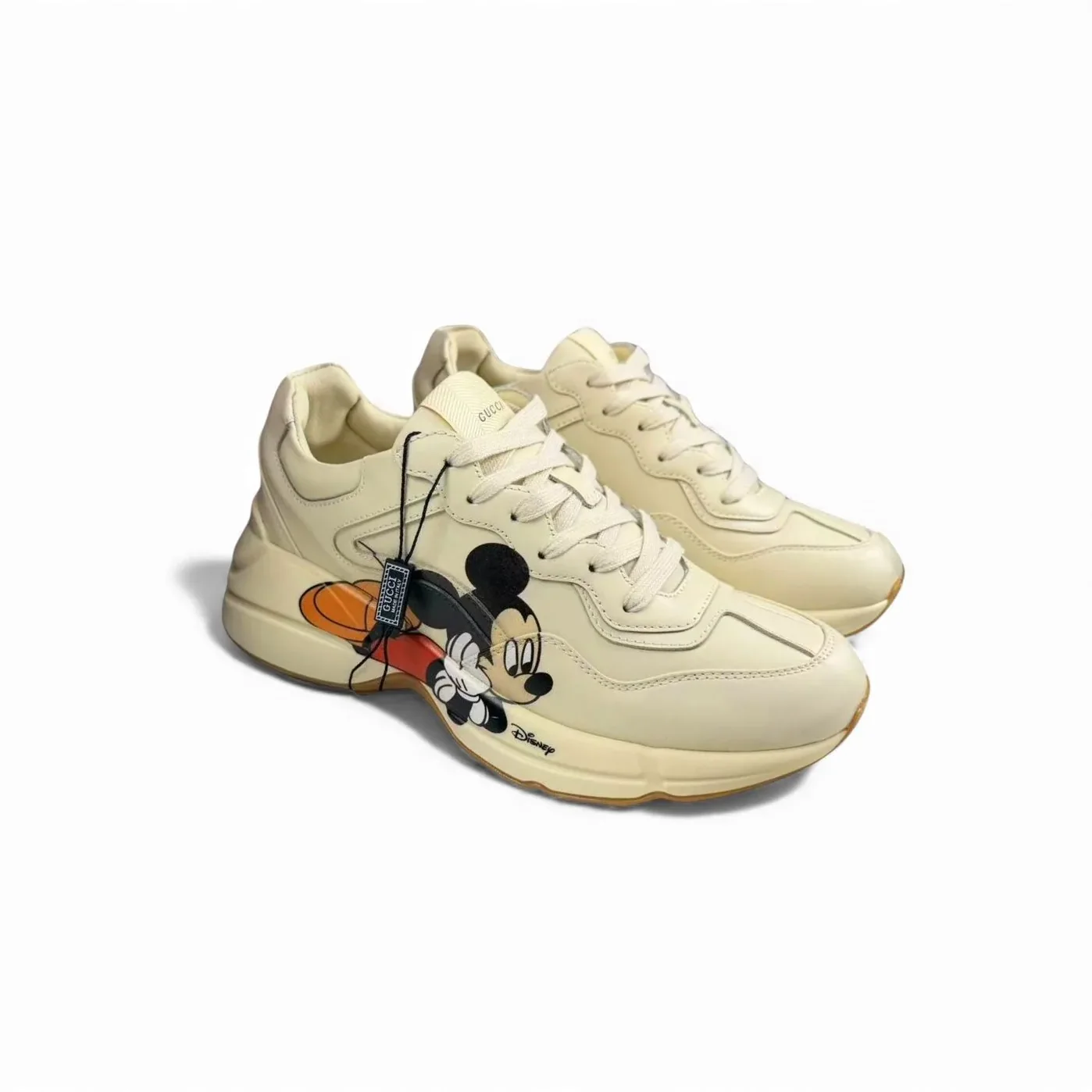 Gucci x Disney Rhyton Sneaker With Mickey Mouse Beige for Women