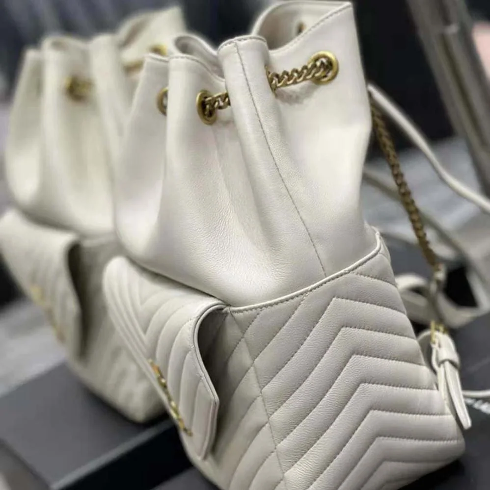 Saint Laurent YSL Joe Backpack in Lambskin for Women in White