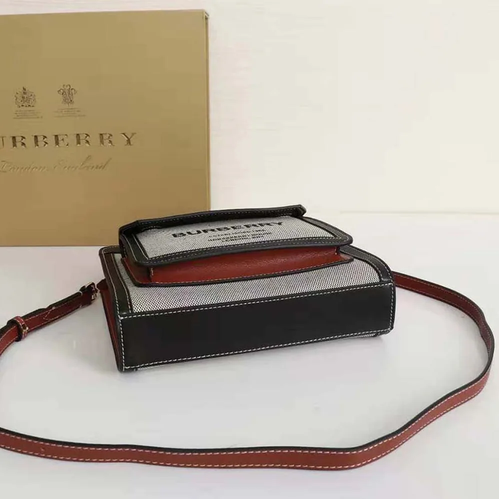 Burberry Mini Tri-tone Canvas and Leather Pocket Bag for Women Burberry Mini Tri-tone Canvas and Leather Pocket Bag for Women