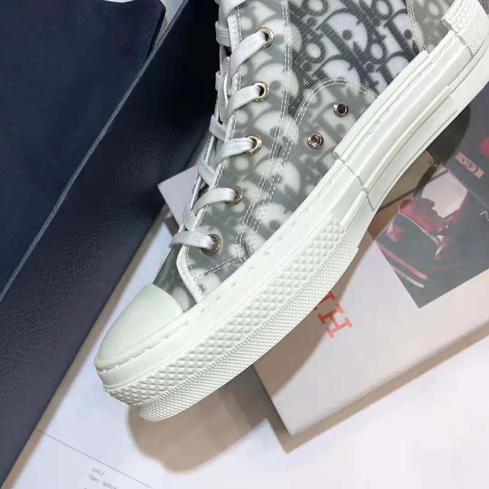 Dior B23 High-Top Sneaker White and Black Dior Oblique Canvas for Men