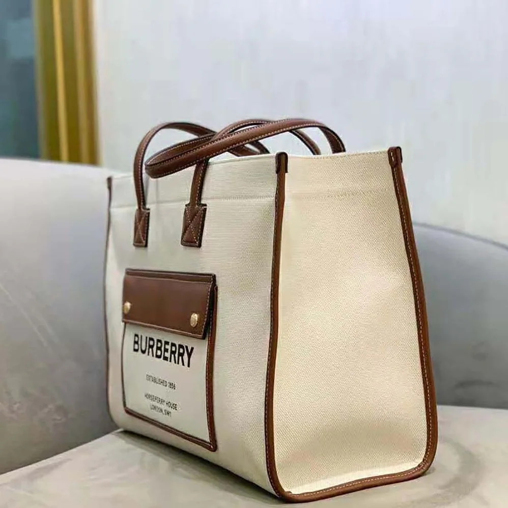 Burberry Medium Freya Tote for Women in Beige Burberry Medium Freya Tote for Women in Beige