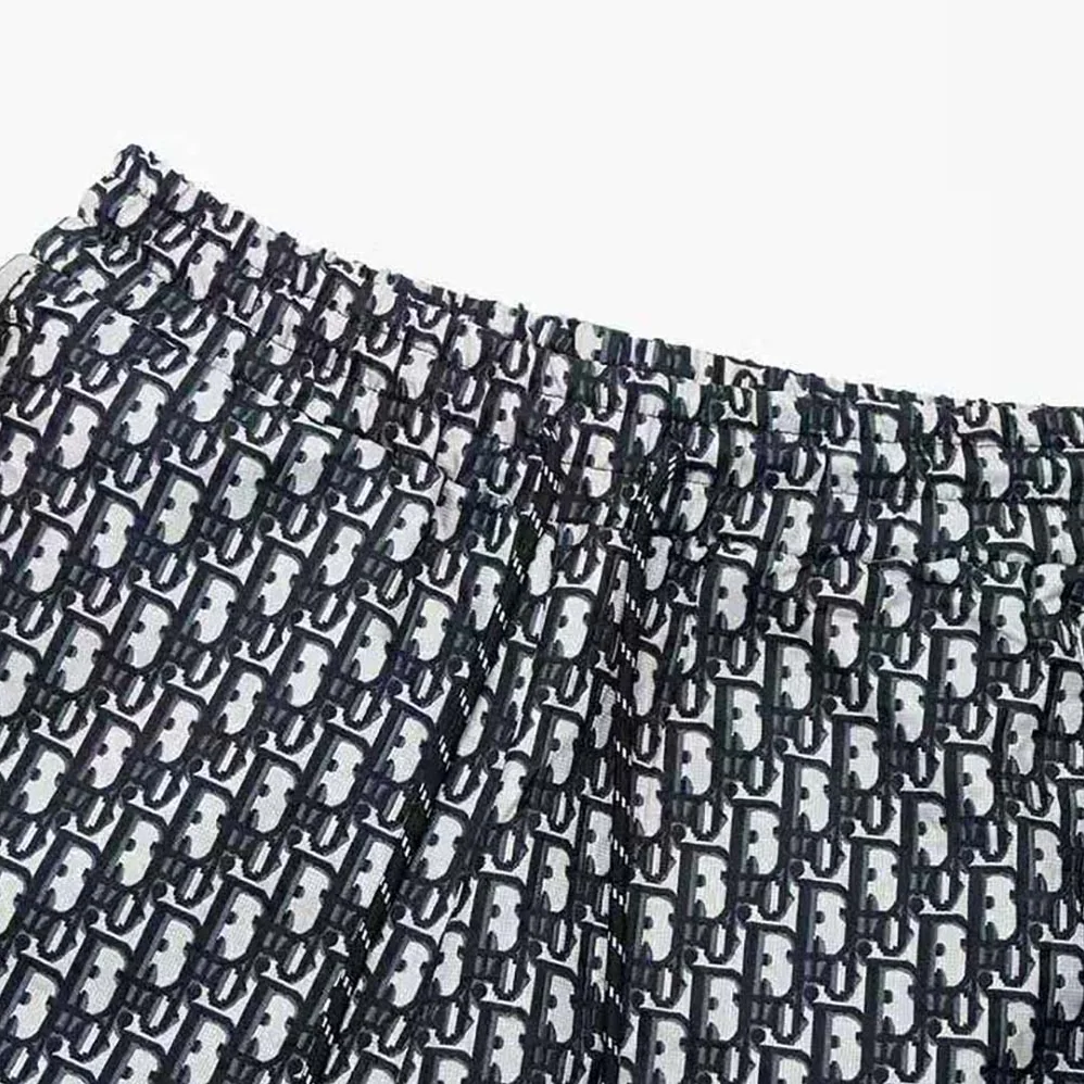 Dior Oblique Bermuda Shorts Blue Silk Twill for Men