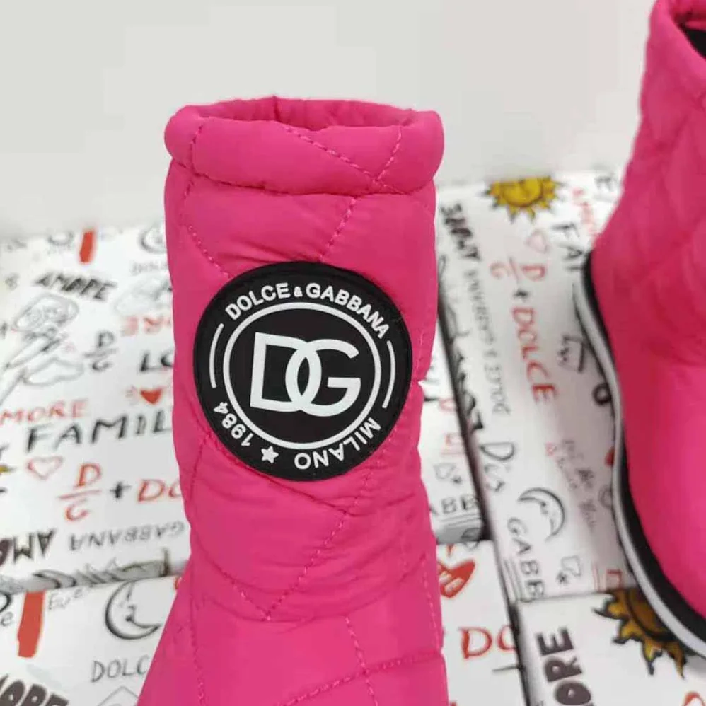 Dolce Gabbana D&G Nylon Ankle Boots with DG Logo for Women in Pink Dolce Gabbana D&G Nylon Ankle Boots with DG Logo for Women in Pink
