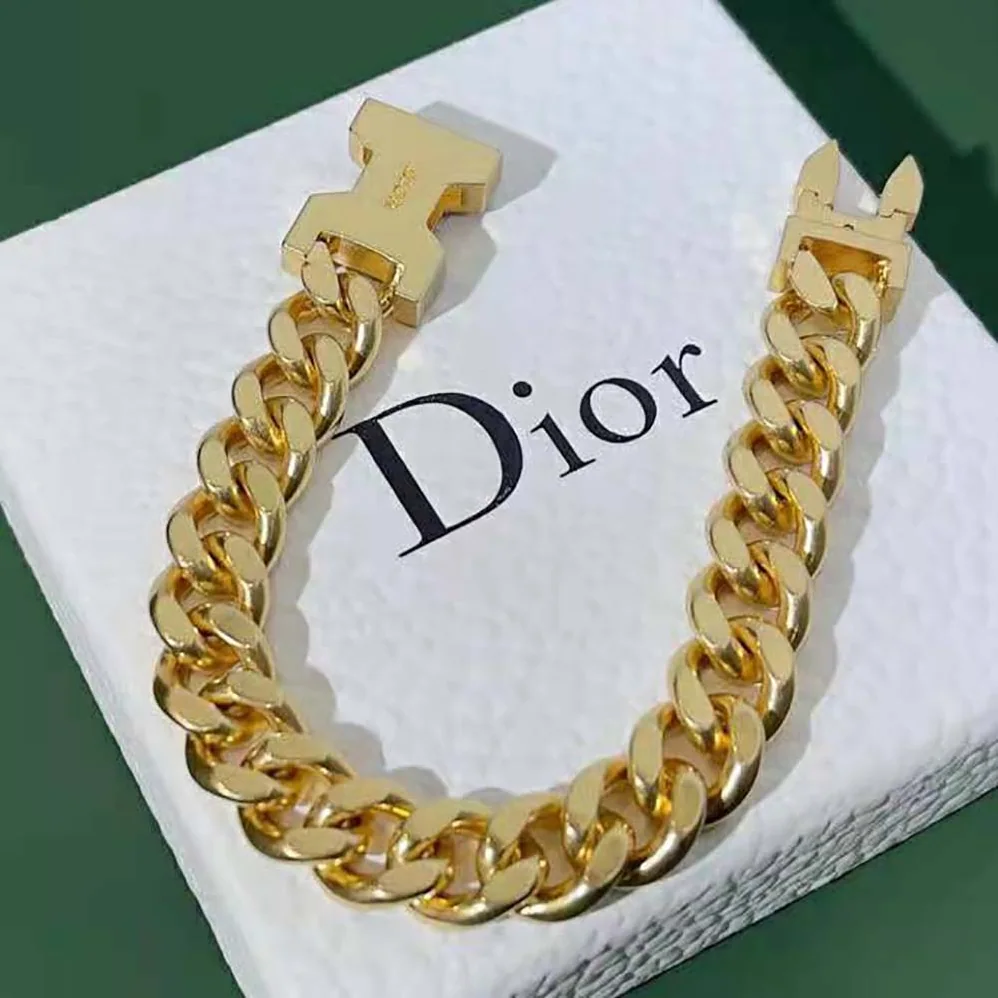 Dior 30 Montaigne Bracelet Gold-Finish Metal and Black Lacquer for Women