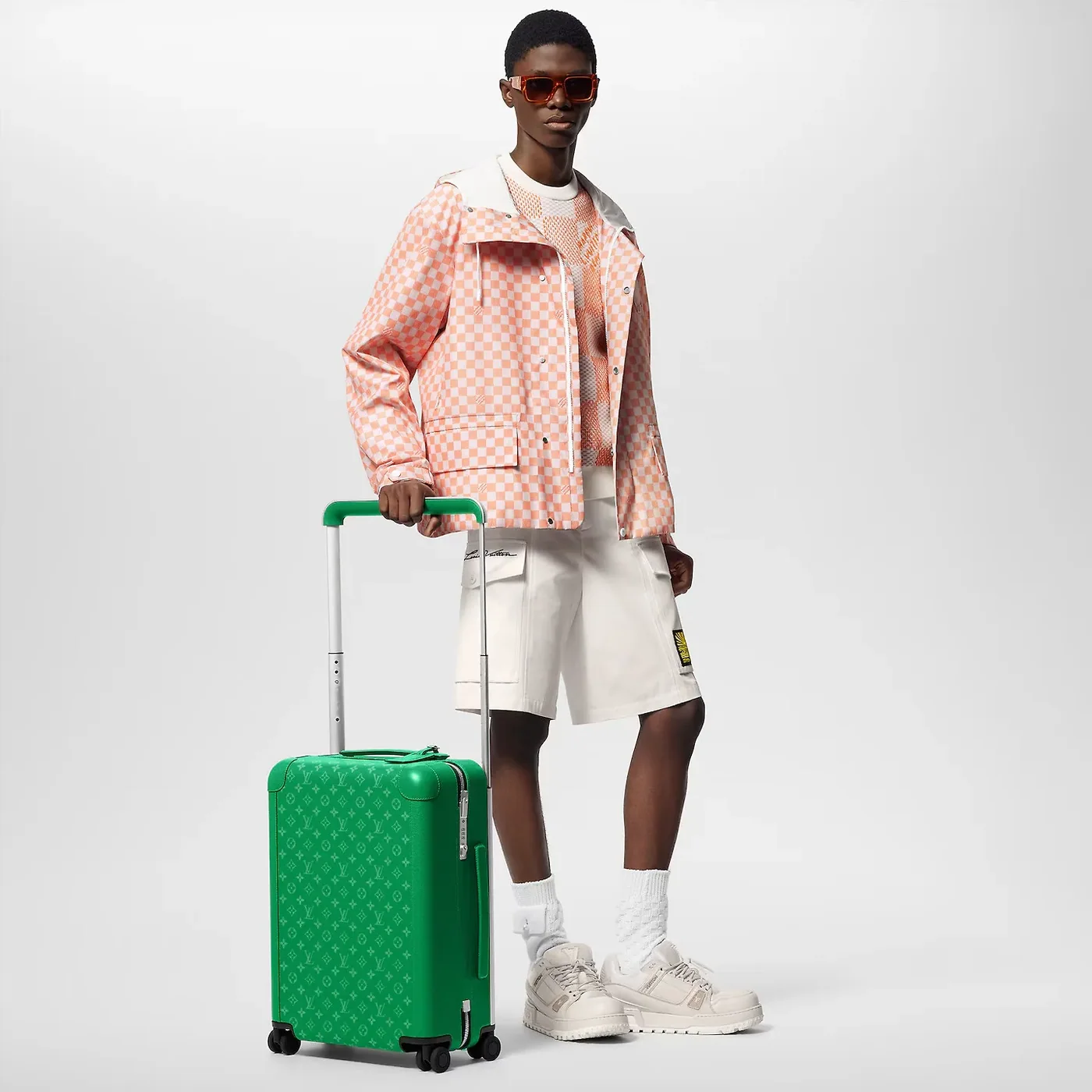 Louis Vuitton Horizon 55 Suitcase in Green Silver Hardware