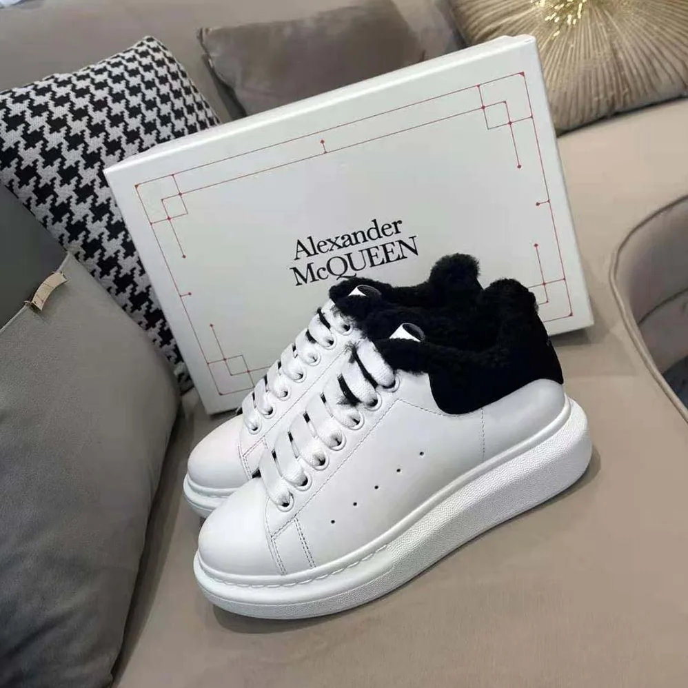 Alexander Mcqueen Oversized Sneaker Black Smooth Calf Leather for Women