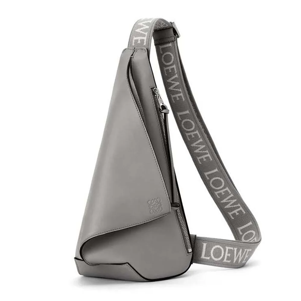 Loewe Anton Sling in Supple Smooth Calf and Jacquard for Men in Grey