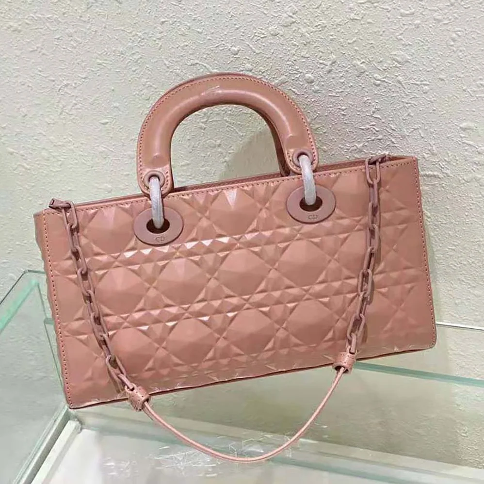 Dior Lady D-Joy Bag Rose Des Vents Cannage Calfskin with Diamond Motif for Women