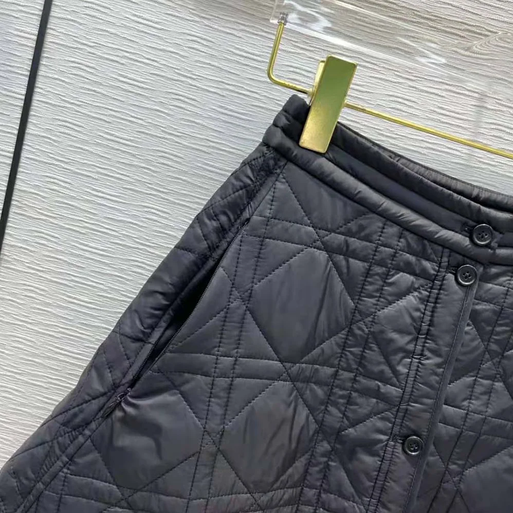 Dior Macrocannage Miniskirt Black Quilted Technical Taffeta for Women Dior Macrocannage Miniskirt Black Quilted Technical Taffeta for Women