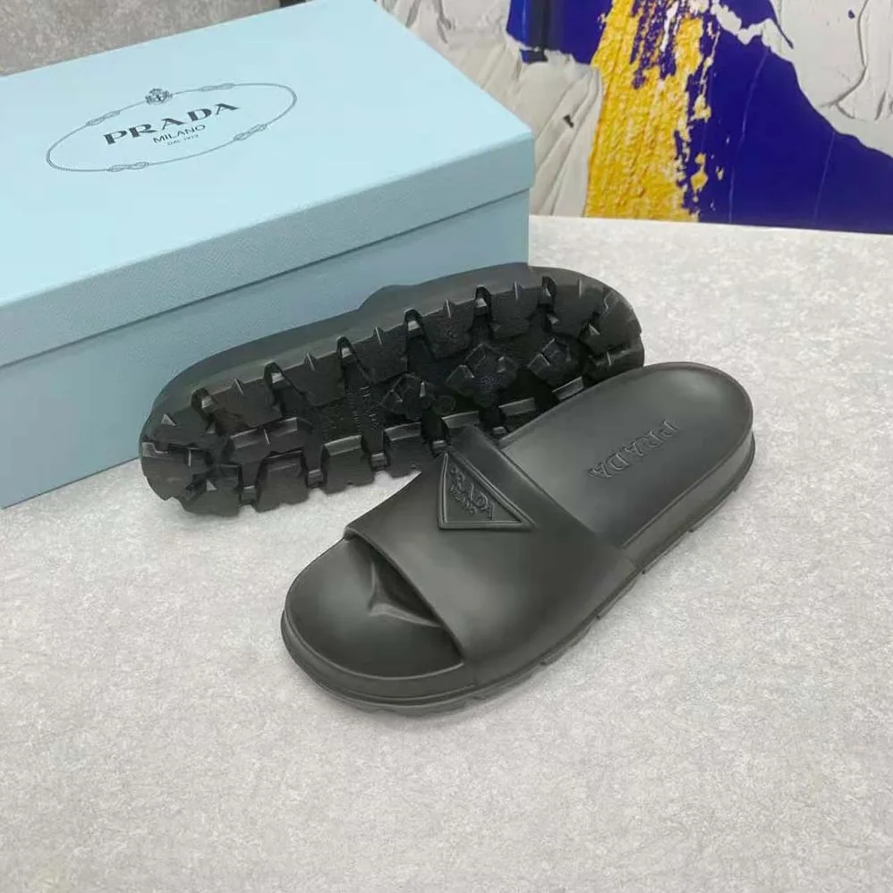 Prada Rubber Slides In 20 mm Heel Height for Women in Black